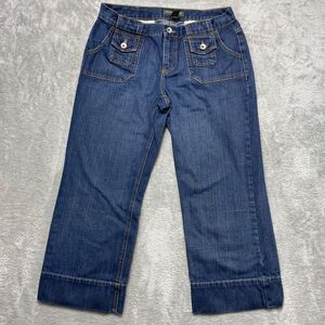 VTG '05 Banana Republic Jeans Women's 10 Blue Denim Capris 100% Cotton Y2K 30x23